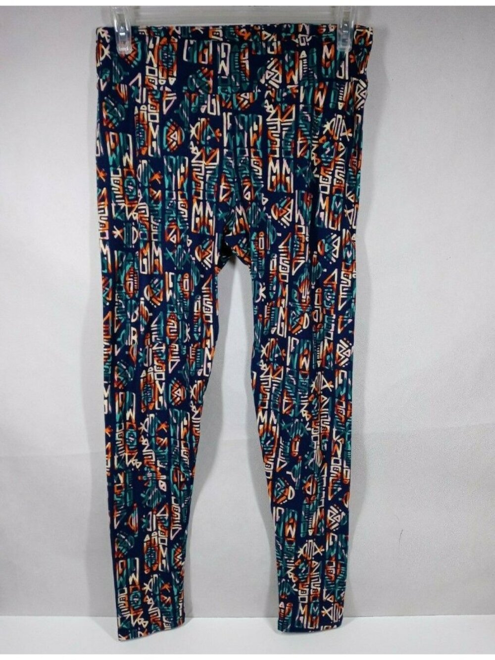 New LuLaRoe Tall & Curvy Leggings Blue With Colorful Abstract Graffiti Designs